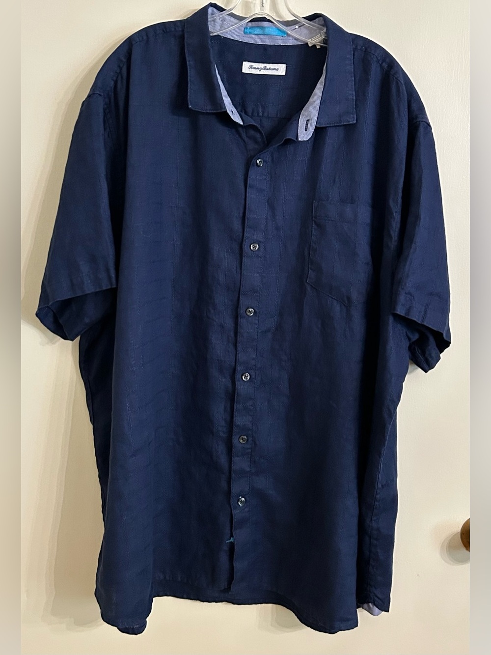 Tommy Bahama Men's Navy Linen Short-Sleeve Button-Up Shirt